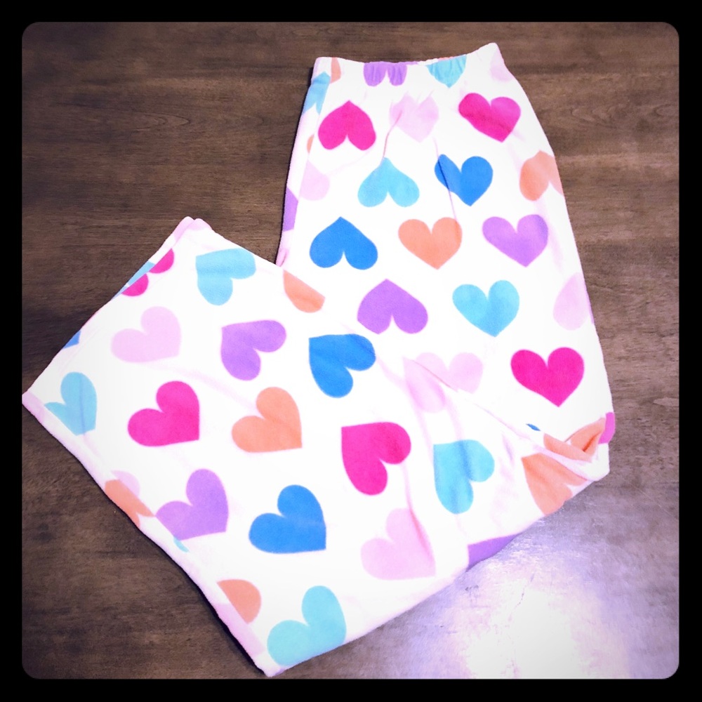 ‼️SOLD‼️ PINK XL Fuzzy Heart Pajama Pants